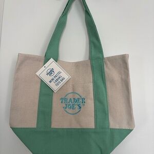Mini Pastel Canvas Tote by Trader Joe's in Mint Green *NWT*